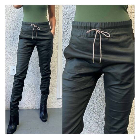 Bevy Flog Shely Dark Green Rose Gold Swarovski Crystal Tie Slim Pant 30